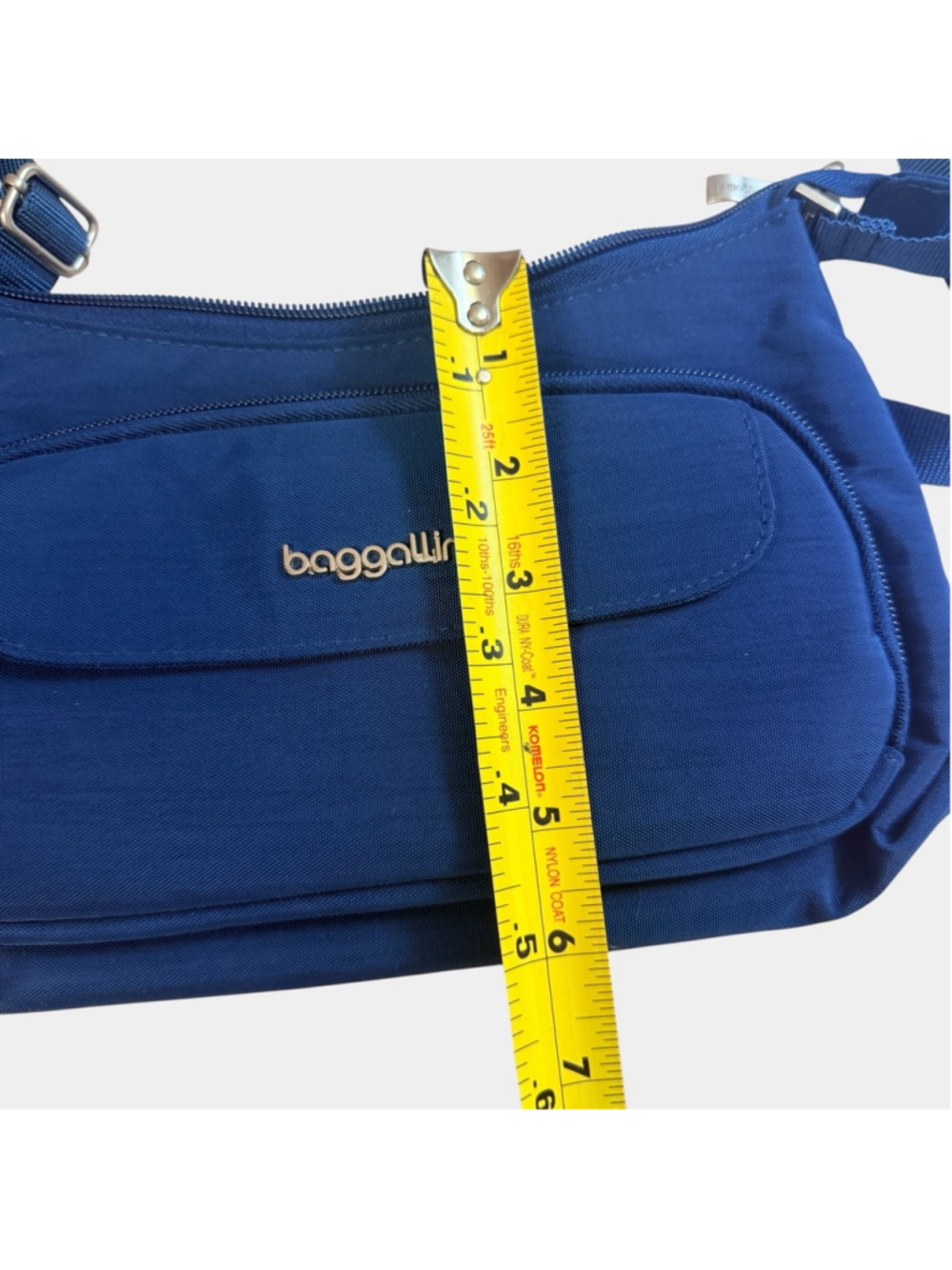 Baggallini Blue Crossbody Travel Bag Lightweight Organizer Purse Nylon - Picture 9 of 13